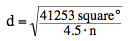 formula mean angular
                        distance