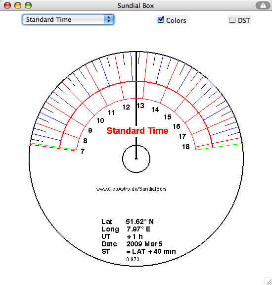 Sundial
                      Local standard time