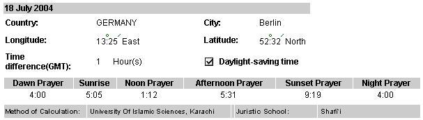 Muslim prayer times uk