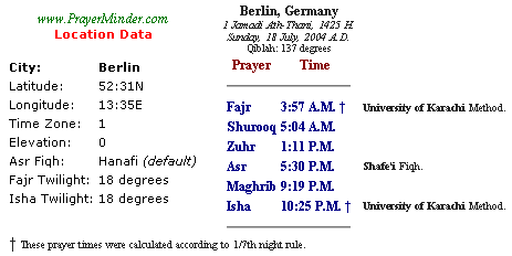 Islam Prayer Times