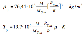 temperarure density core