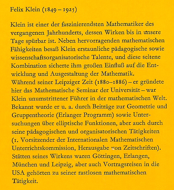 Felix Klein Mathematik Mathematiker