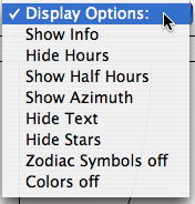 display
                options menu
