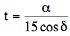 duration Sun meridian transit