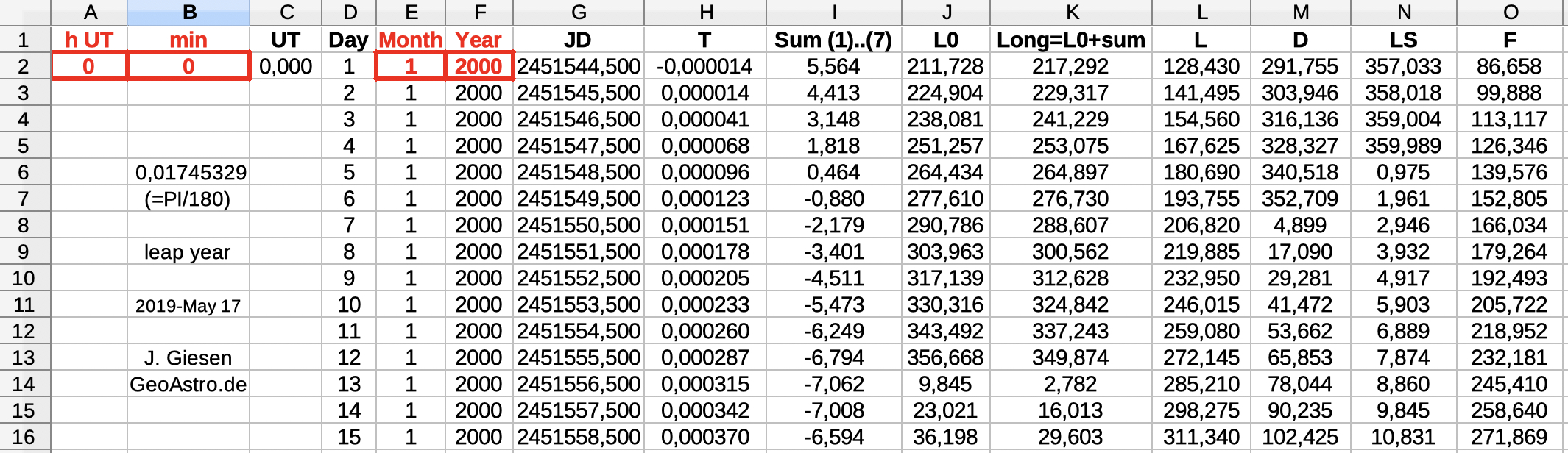 moon motion
                spreadsheet
